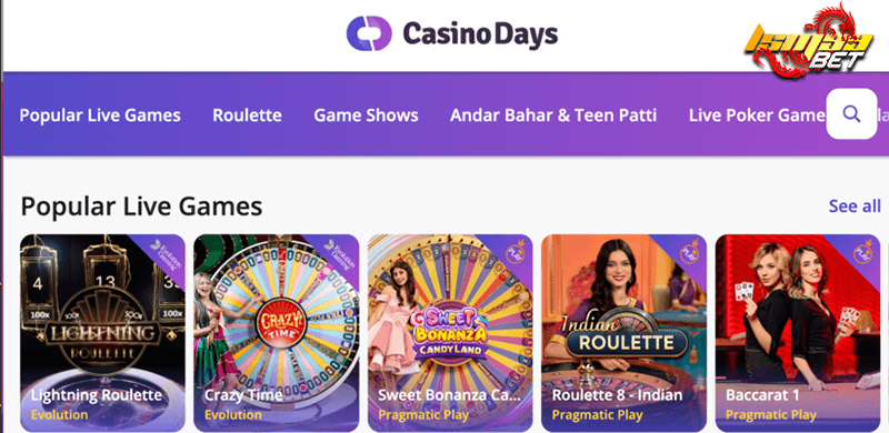 Casino Days popular live game